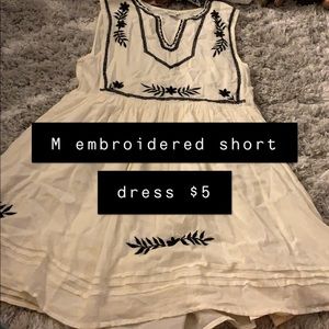 Navy embroidered dress